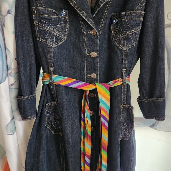 Jou Jou Button Up Denim Dress Size 22/24 - Picture 4 of 8